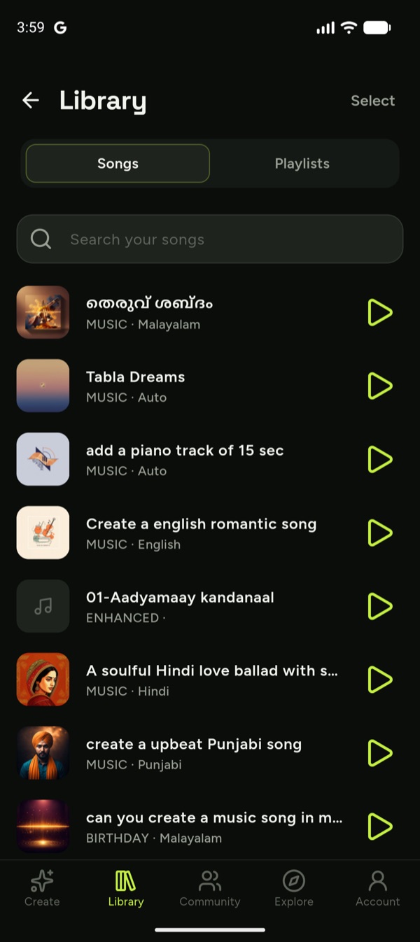 Library and playlists